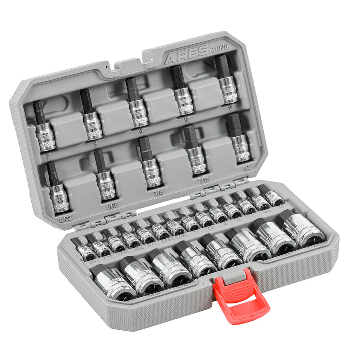 ARES 31030 - 32-Piece Master SAE and Metric Hex Bit Socket Set