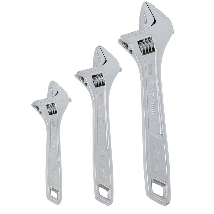 ARES 33062 - 3-Piece Adjustable Wrench Set with Carrying Pouch