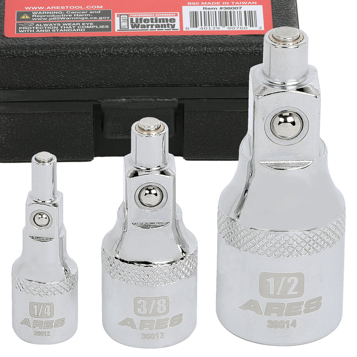 ARES 36007 - 3-Piece Magnet Socket Extension Adapter Set