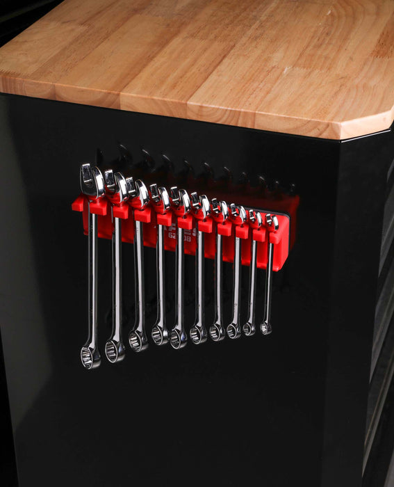 ARES 62059 - 2-Pack 10-Slot Red and Black Magnetic Wrench Organizer Set