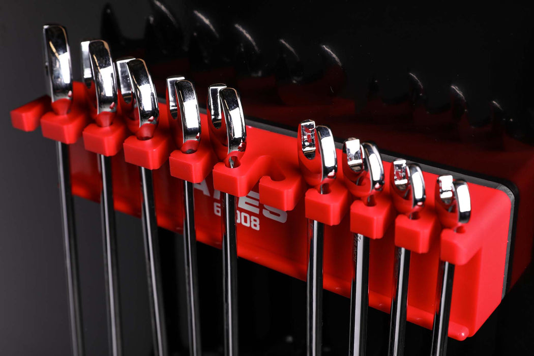 ARES 62059 - 2-Pack 10-Slot Red and Black Magnetic Wrench Organizer Set