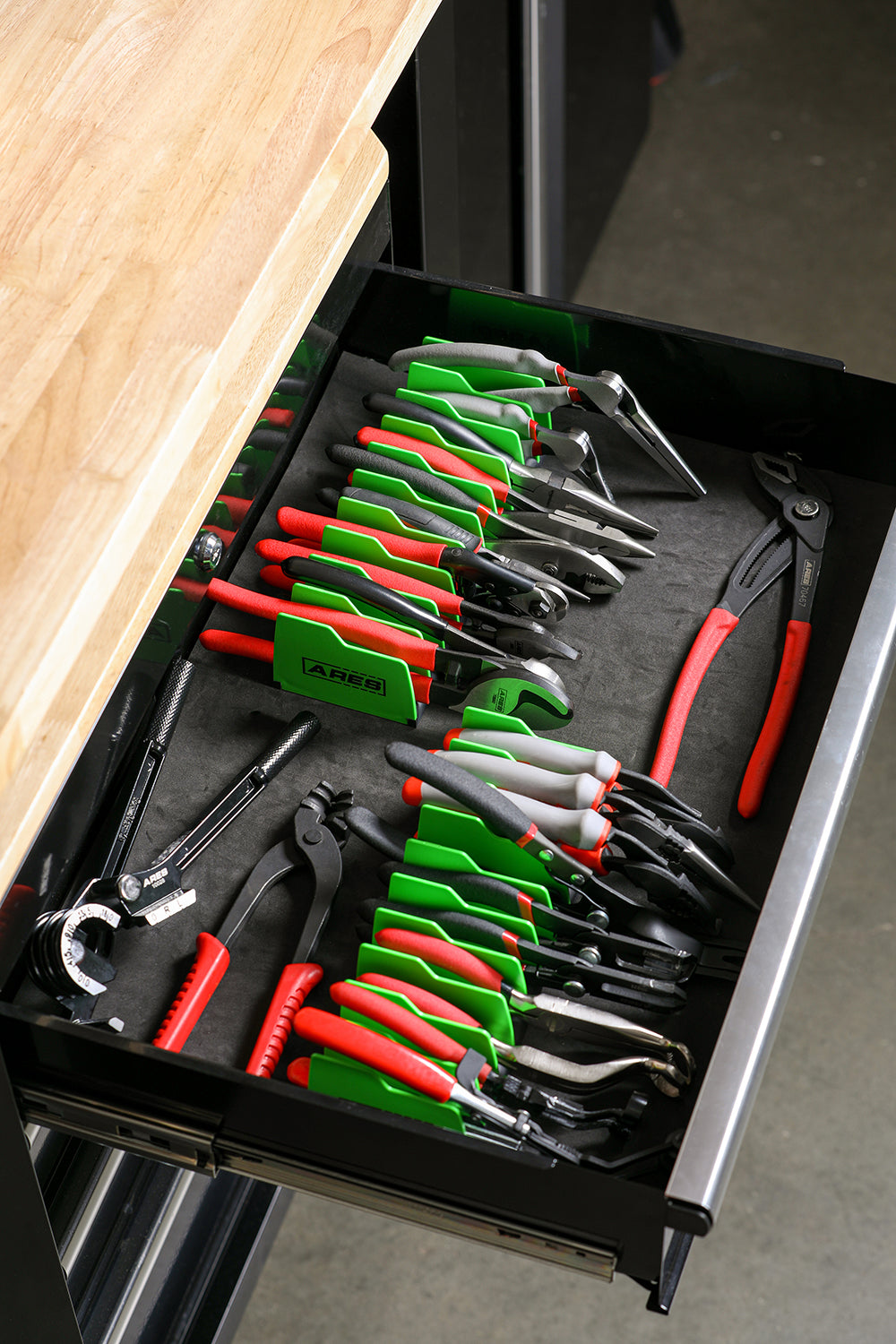 Olsa Tools Pliers Organizer & Holder Rack for Tool Box Drawer Storage | Holds 16