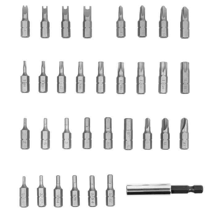 ARES 70009 - 33-Piece Security Bit Set with Magnetic Extension Bit Holder