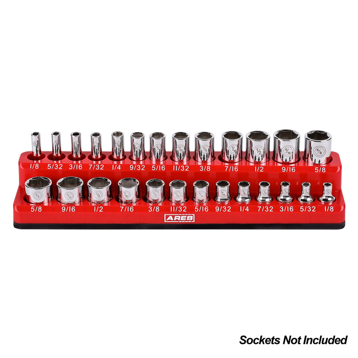ARES 70232 - 26-Piece 1/4" Red SAE Magnetic Socket Holder