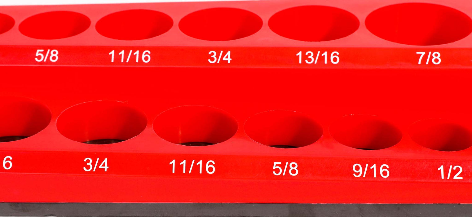 ARES 70234 - 26-Piece 3/8" Red SAE Magnetic Socket Holder