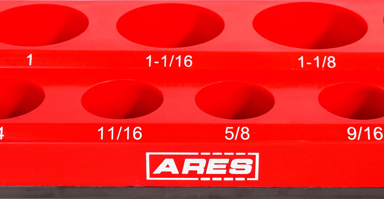 ARES 70236 - 16-Piece 1/2" Red SAE Magnetic Socket Holder