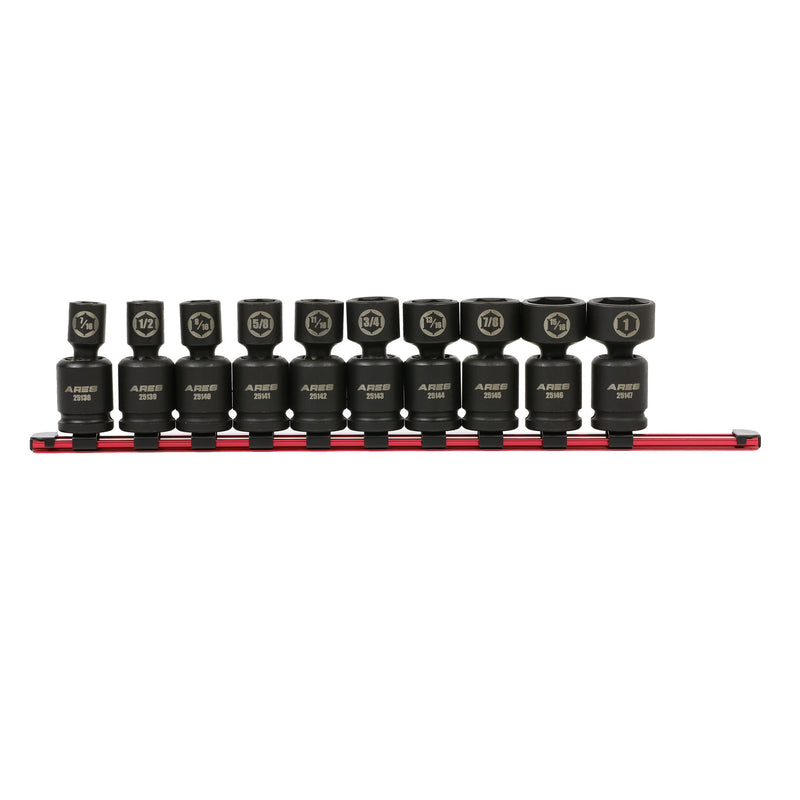 10-Piece SAE Pinless Universal Swivel Impact Socket Set – ARES