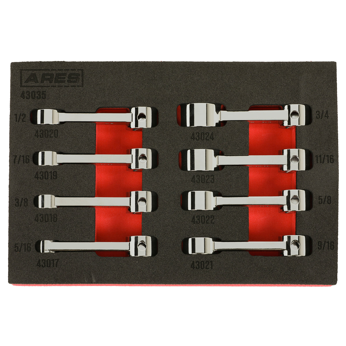 8-Piece SAE 12-Point Box End Torque Adapter Extension Set — ARES