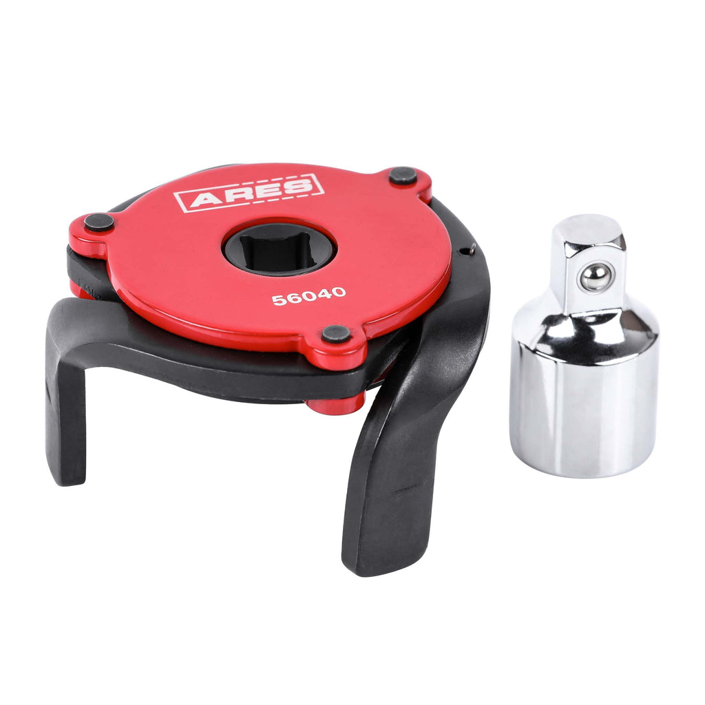 Red Adjustable Magnetic 3-Jaw Oil Filter Wrench — ARES Tool 