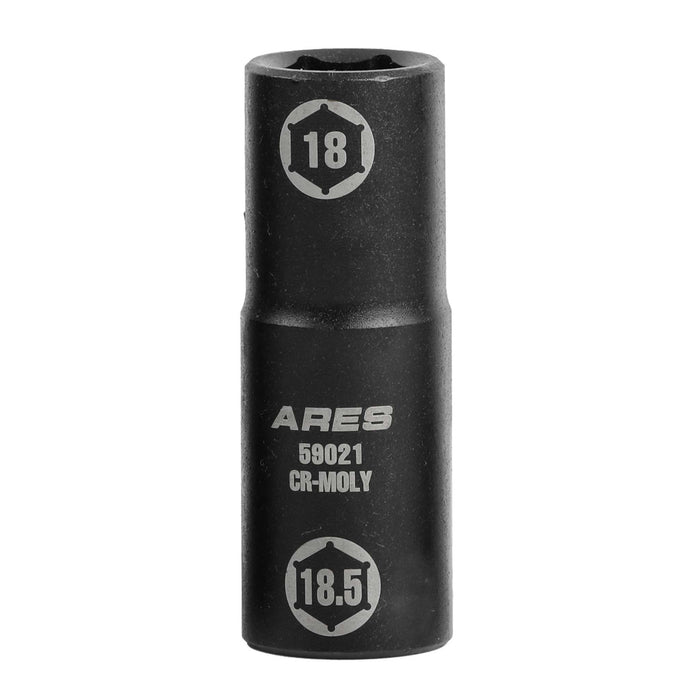 ARES 59021 - 1/2-inch Drive 18 x 18.5mm Half Size Lug Nut Flip Socket