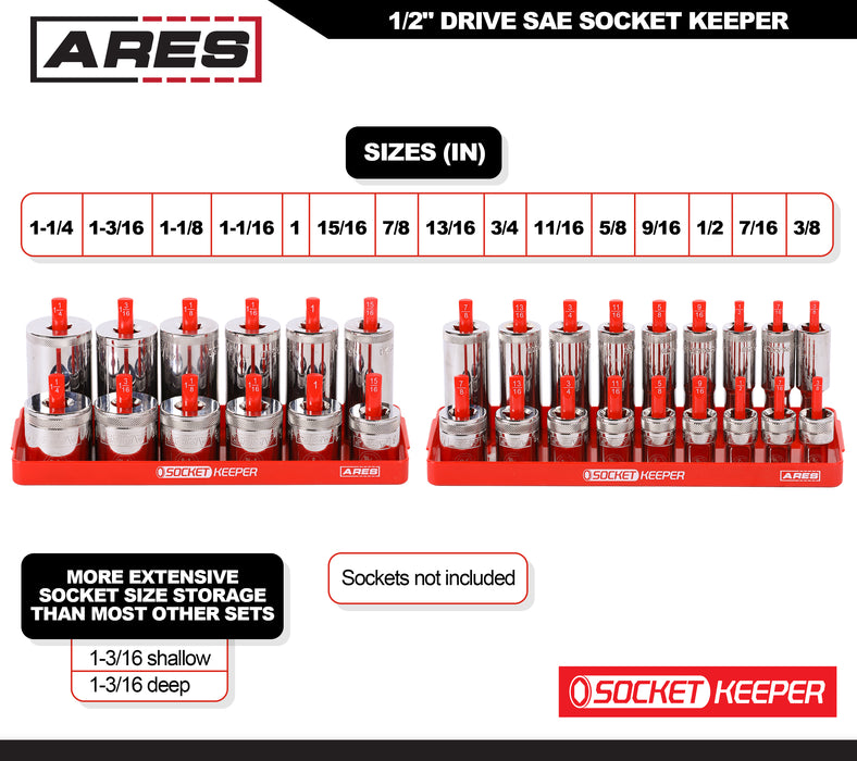 4-Piece 1/2-Inch Drive Metric & SAE Socket Keeper Socket Organizer Tra –  ARES Tool, MJD Industries, LLC